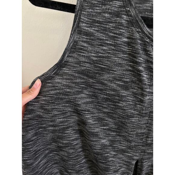 Zyia Top Women's Large Infinity Tank Gray Black Split Tie Front Cropped - Picture 4 of 8